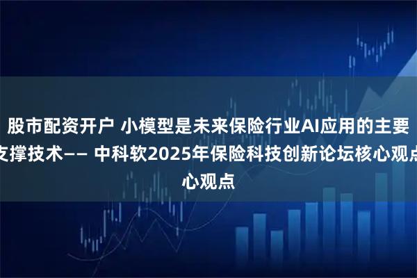 股市配资开户 小模型是未来保险行业AI应用的主要支撑技术—— 中科软2025年保险科技创新论坛核心观点